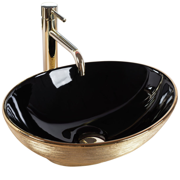 Canora Grey Anjan 41cm L 335mm W Rose Gold Bathroom Sink Wayfair.co.uk